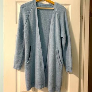 baby blue cardigan